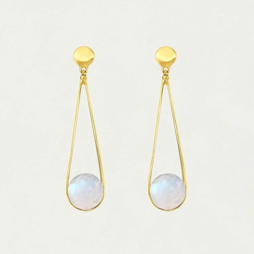 Dean Davidson Mini Ipanema Rainbow Moonstone Gold Drop Earring $265 Quiet Luxury